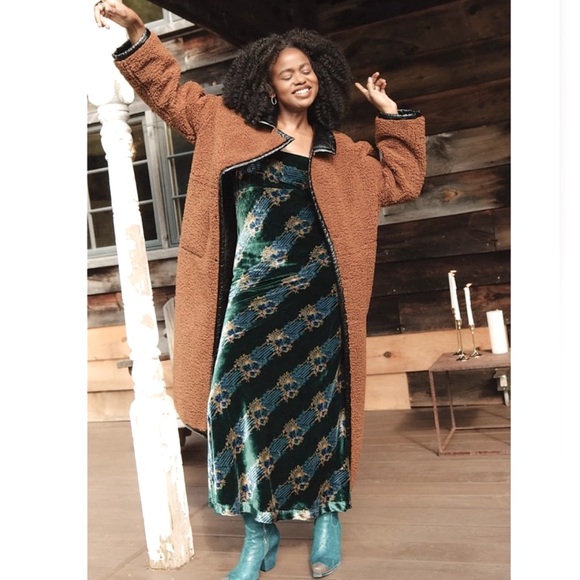 FREE PEOPLE Juliet Velvet Printed Maxi Dress - Picture 1 of 14
